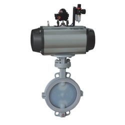 FEP Lined Pneumatic Butterfly Valve